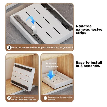 Extensible (30-46cm) Pull-out Cabinet Organizer Storage Rack Slide-out Drawer 43cm Black by bashfashion