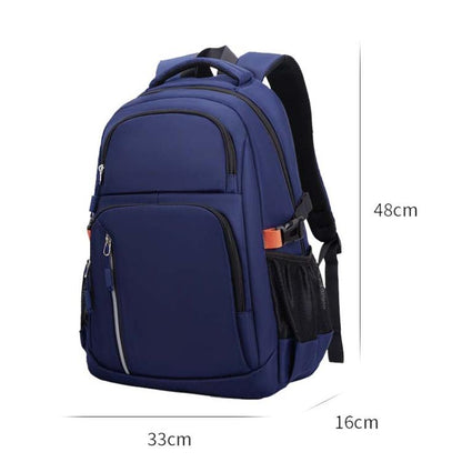 SKV B23344 Men Large Capacity Business Laptop Backpack Outdoor Traveling Double Shoulder Bag(Blue) by SKV