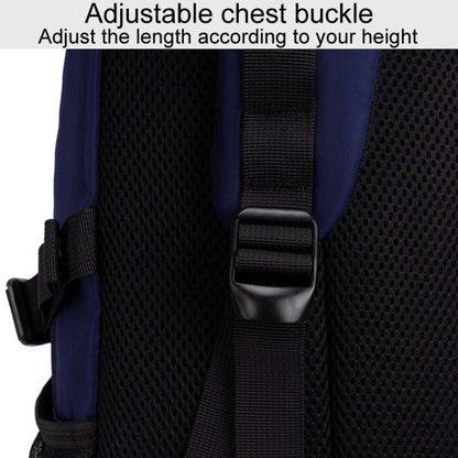 SKV B23344 Men Large Capacity Business Laptop Backpack Outdoor Traveling Double Shoulder Bag(Blue) by SKV