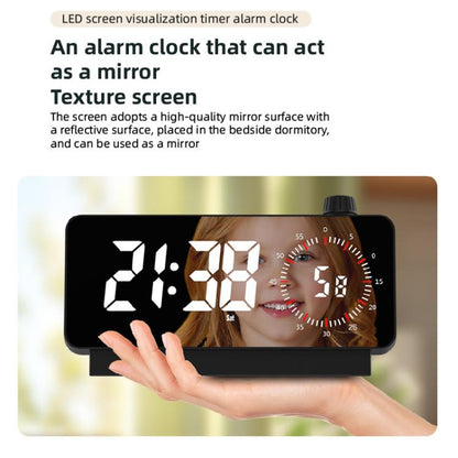 Multi-Functional LED Screen Mirror Charging Alarm Clock Reminder Visual Timer(White) by bashfashion