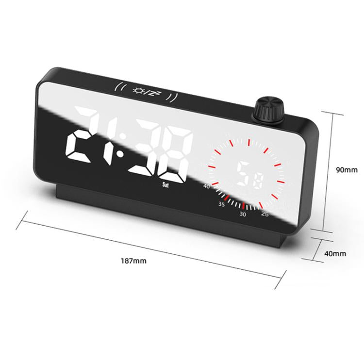 Multi-Functional LED Screen Mirror Charging Alarm Clock Reminder Visual Timer(White) by bashfashion