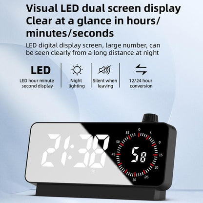 Multi-Functional LED Screen Mirror Charging Alarm Clock Reminder Visual Timer(White) by bashfashion