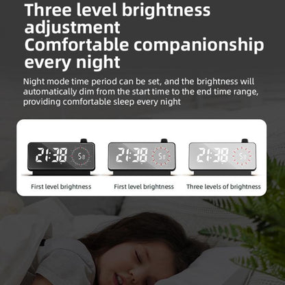 Multi-Functional LED Screen Mirror Charging Alarm Clock Reminder Visual Timer(White) by bashfashion