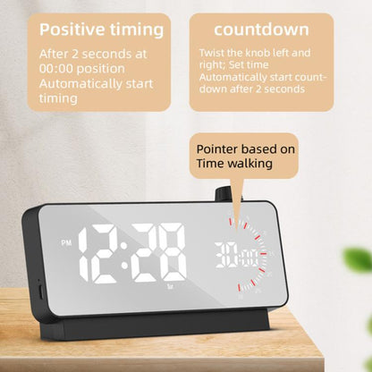 Multi-Functional LED Screen Mirror Charging Alarm Clock Reminder Visual Timer(White) by bashfashion