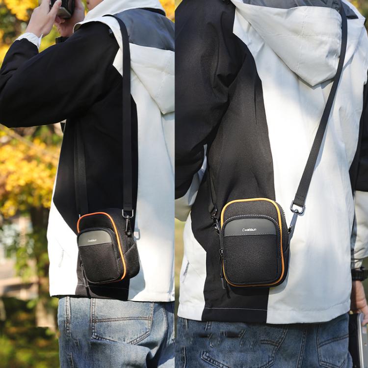 Cwatcun D168 Small Convenient Camera Bag Scratch-Resistant And Wear-Resistant Microslice Card Camera Pouch(Black) by Cwatcun