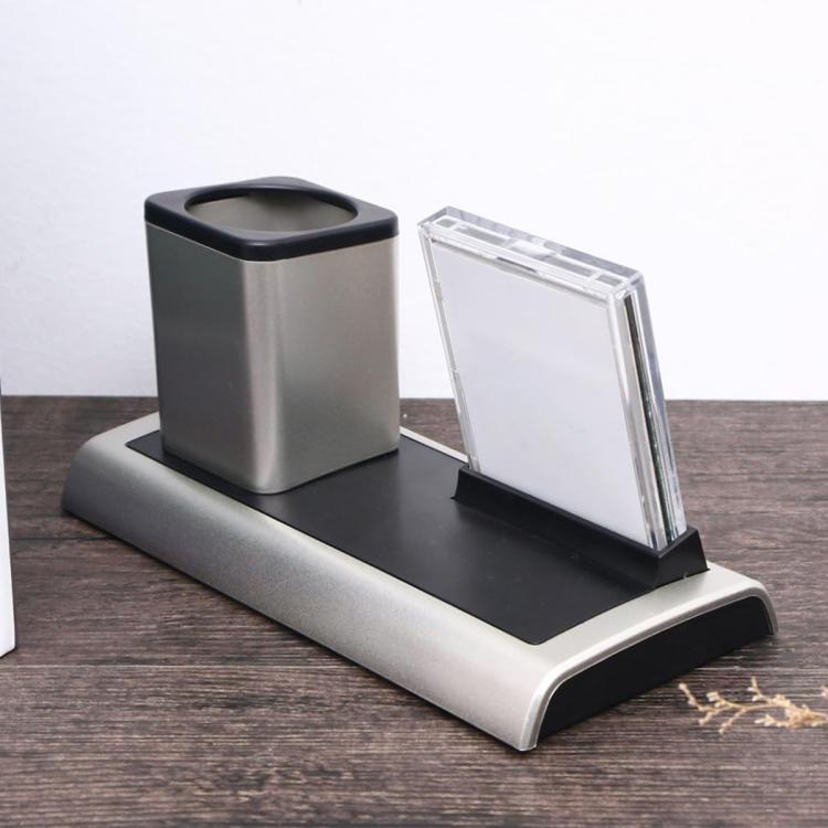 288A Multifunctional Colorful Calendar / Temperature Display LED Alarm Clock With Pen Holder(Silver) by bashfashion