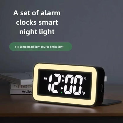 S281A LED Atmosphere Light Calendar / Temperature Display Clock With Wireless Charging Function(Black) by bashfashion