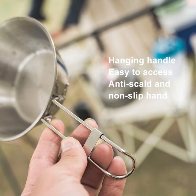 AOTU AT6440 4pcs 300ml Portable Foldable Stainless Steel Bowl With Storage Bag Camping Cutlery Set by AOTU