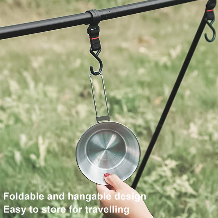 AOTU AT6440 4pcs 300ml Portable Foldable Stainless Steel Bowl With Storage Bag Camping Cutlery Set by AOTU