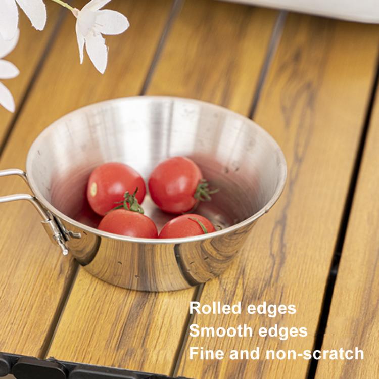 AOTU AT6440 4pcs 300ml Portable Foldable Stainless Steel Bowl With Storage Bag Camping Cutlery Set by AOTU