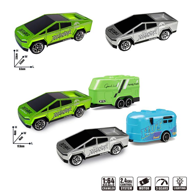 1:64 Mini Alloy 2.4Ghz Remote Control Car Children Rechargeable Model Car, Color: AO-5501E Green by bashfashion