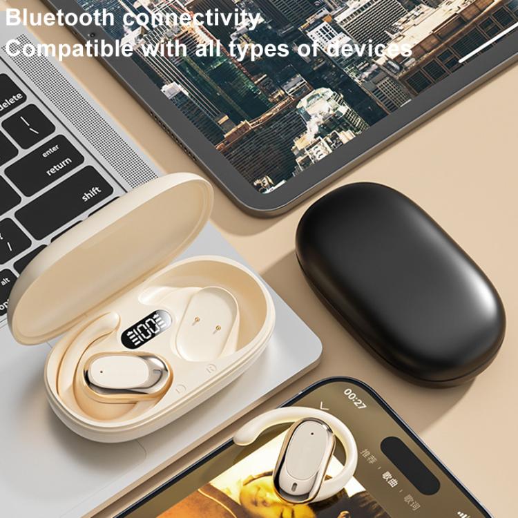 Bone Conduction Wireless Noise Reduction On-Ear Bluetooth Earphones(Black) by bashfashion