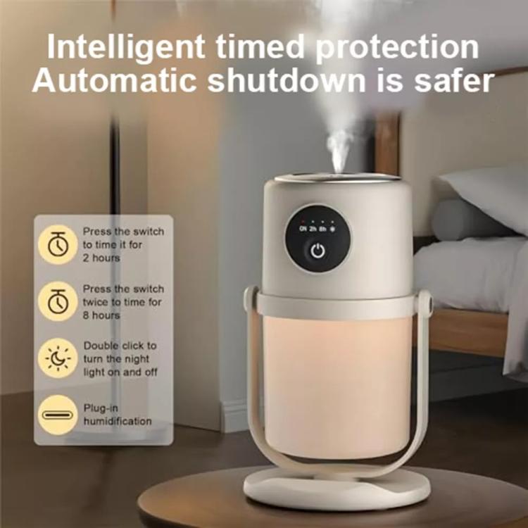 USB Intelligent Home Large Capacity Humidifier With Night Light Small Air Purifier, Color: Beige by bashfashion