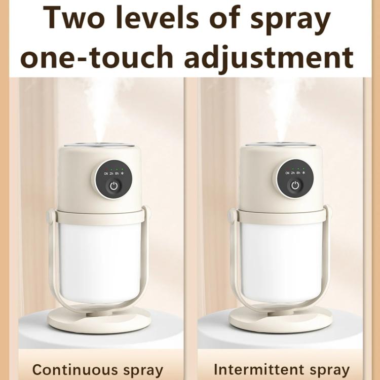 USB Intelligent Home Large Capacity Humidifier With Night Light Small Air Purifier, Color: Beige+Base by bashfashion