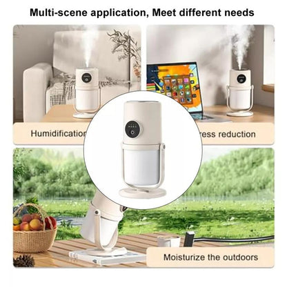 USB Intelligent Home Large Capacity Humidifier With Night Light Small Air Purifier, Color: Beige+Base by bashfashion