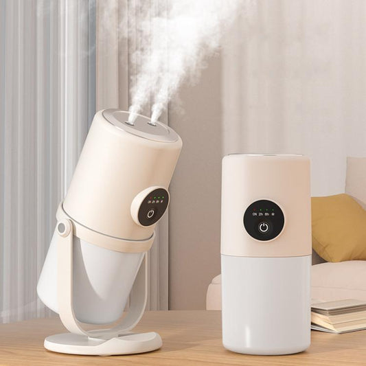 Desktop Dual Port Humidifier Portable Mini Air Purifier With Nightlight, Color: White by bashfashion