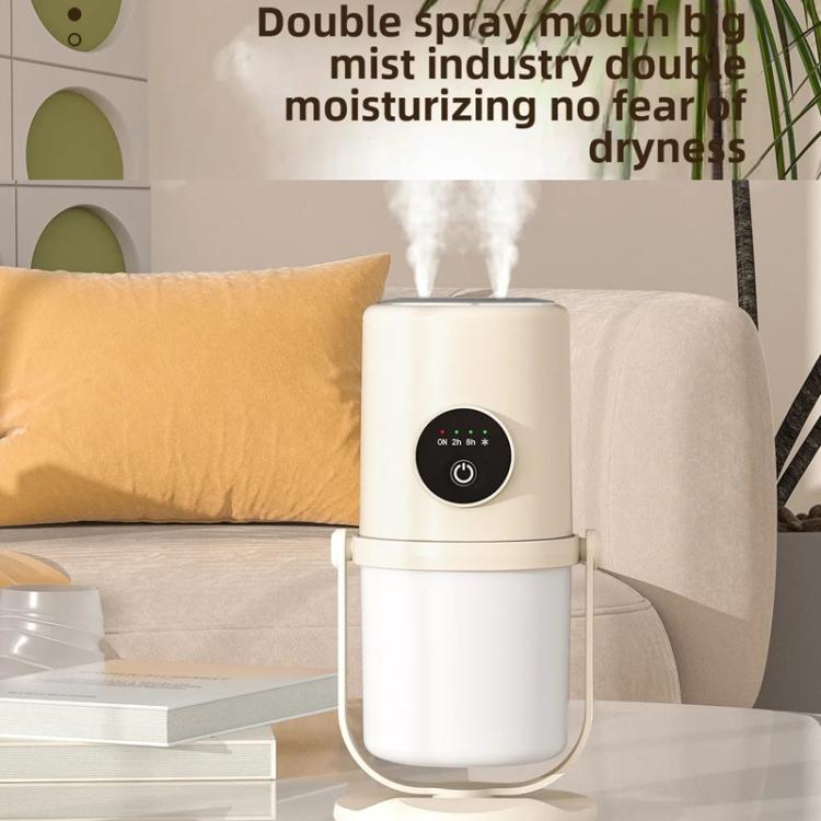 Desktop Dual Port Humidifier Portable Mini Air Purifier With Nightlight, Color: Beige by bashfashion