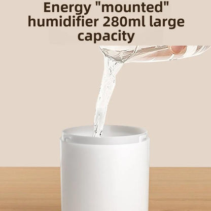 Desktop Dual Port Humidifier Portable Mini Air Purifier With Nightlight, Color: White+Base by bashfashion