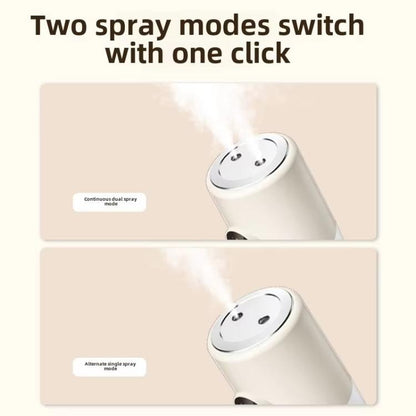 Desktop Dual Port Humidifier Portable Mini Air Purifier With Nightlight, Color: White+Base by bashfashion