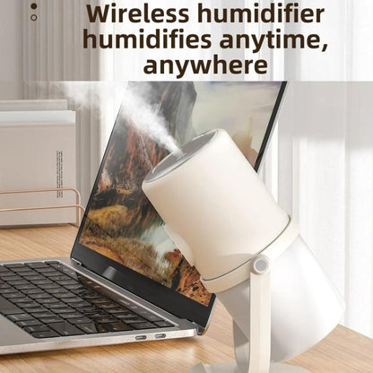 Desktop Dual Port Humidifier Portable Mini Air Purifier With Nightlight, Color: White+Base by bashfashion