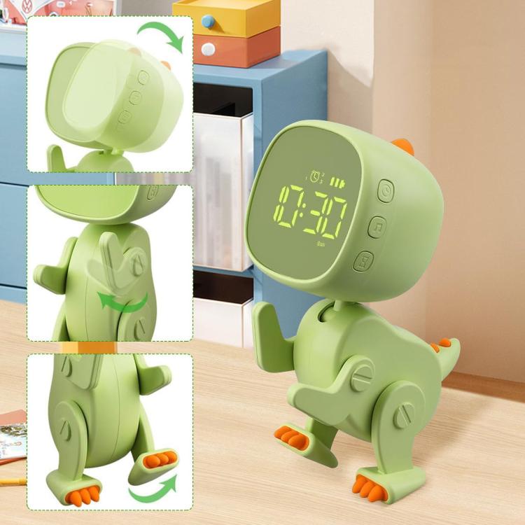 Cartoon Variety Dinosaur USB Charging LED Screen Timer Night Light Electronic Alarm Clock(Pink) by bashfashion