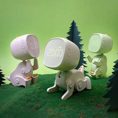 Cartoon Variety Dinosaur USB Charging LED Screen Timer Night Light Electronic Alarm Clock(Pink) by bashfashion