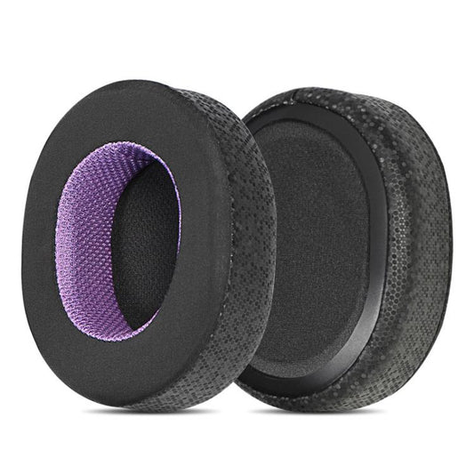 1pair Headset Sponge Earmuffs for SteelSeries Arctis Pro / Arctis 3 / 5 / 7, Color: Black Purple Ice Leather by bashfashion