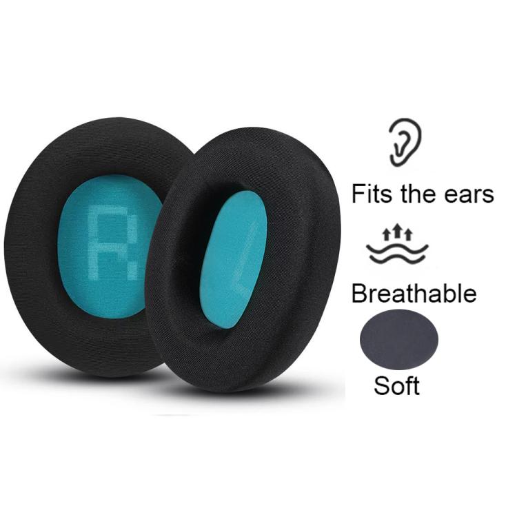 1pair Headset Sponge Earmuffs for SteelSeries Arctis Pro / Arctis 3 / 5 / 7, Color: Black Lake Blue Ice Silk by bashfashion