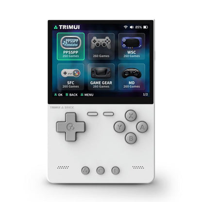 TRIMUI BRICK Open Source Pocket Console Portable Wireless Bluetooth HD Retro Arcade, Size: Standard No Card(White) by TRIMUI