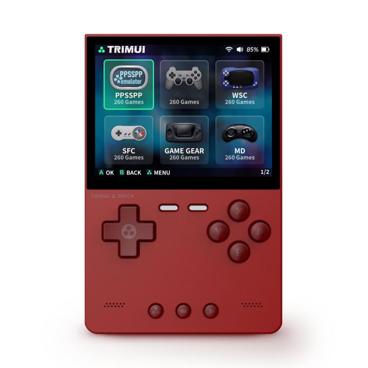 TRIMUI BRICK Open Source Pocket Console Portable Wireless Bluetooth HD Retro Arcade, Size: 128G(Red) by TRIMUI