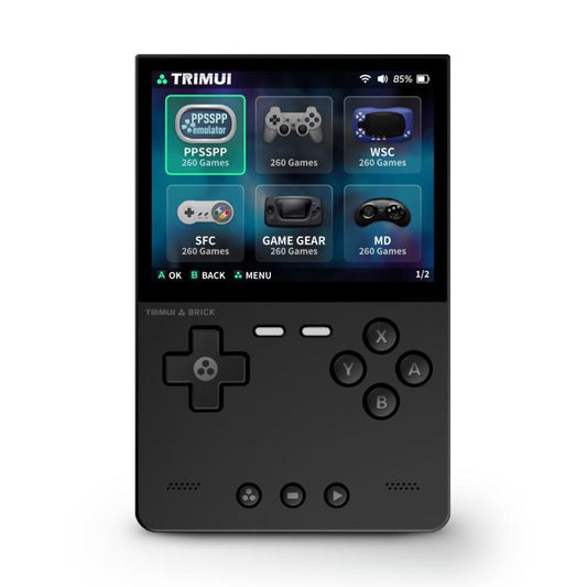 TRIMUI BRICK Open Source Pocket Console Portable Wireless Bluetooth HD Retro Arcade, Size: 256G(Black) by TRIMUI