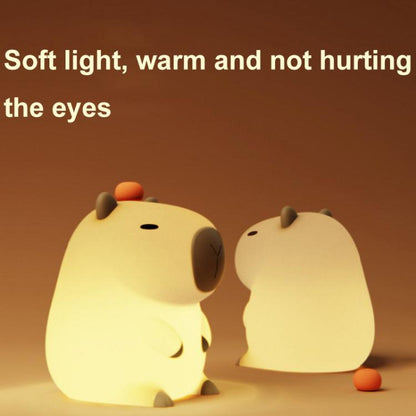Cute Cartoon Guinea Pig Night Light Ornaments Children Silicone Pat Light(DS-CPBR-01) by bashfashion