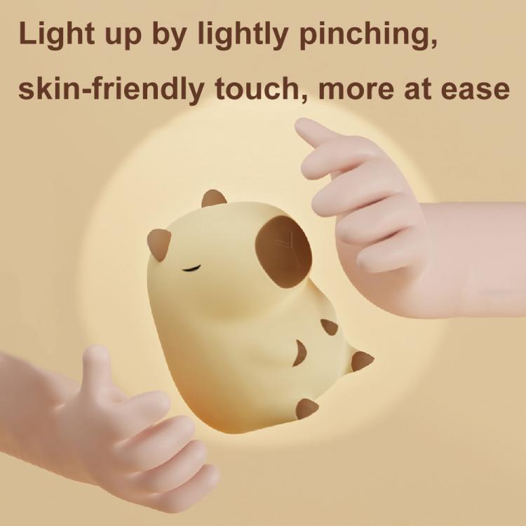 Cute Cartoon Guinea Pig Night Light Ornaments Children Silicone Pat Light(DS-CPBR-01) by bashfashion