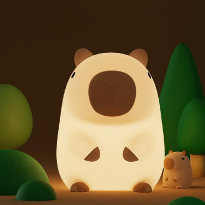 Cute Cartoon Guinea Pig Night Light Ornaments Children Silicone Pat Light(DS-CPBR-01) by bashfashion