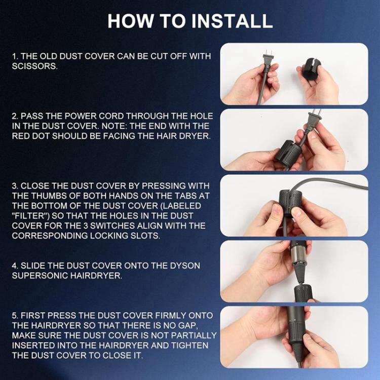 For Dyson HD01 / HD03 / HD08 / HD15 Hair Dryer Open Design Outer Filter Cover Replacement Parts(Rose Red) by bashfashion