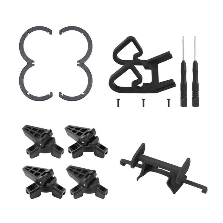 For DJI Neo CQT Impact Protection Cover + Bumper + Folding Stand + Tail Wing 4 In 1 Set(Black) by CQT