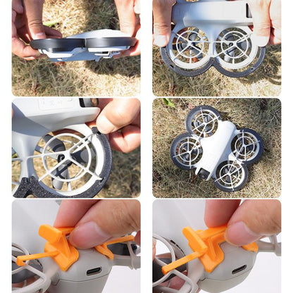 For DJI Neo CQT Impact Protection Cover + Bumper + Folding Stand + Tail Wing 4 In 1 Set(Gray) by CQT