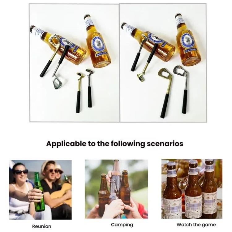 Golf Putter Shape Bottle Opener Zinc Alloy Beer Wine Can Opener, Spec: Gold A Type by bashfashion