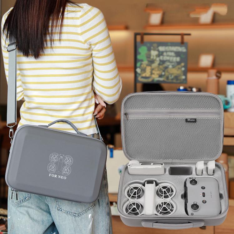 For DJI Neo Fly More Combo BKANO Storage Bag Hard Shell Shoulder Bag(Gray) by BKANO