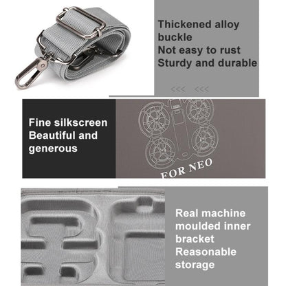 For DJI Neo BKANO NE-010 PU Storage Bag Hard Case Shoulder Bag(Gray) by BKANO