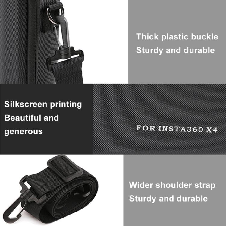 For Insta360 X4 BKANO INX4-002 Shoulder Handheld Storage Bag Crossbody Bag(Black) by BKANO