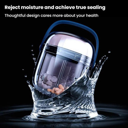 Portable Pill Box Sealed Waterproof Pill Dispenser Drugs Medicine Organizer Dispenser Box, Color: Small Gray by bashfashion