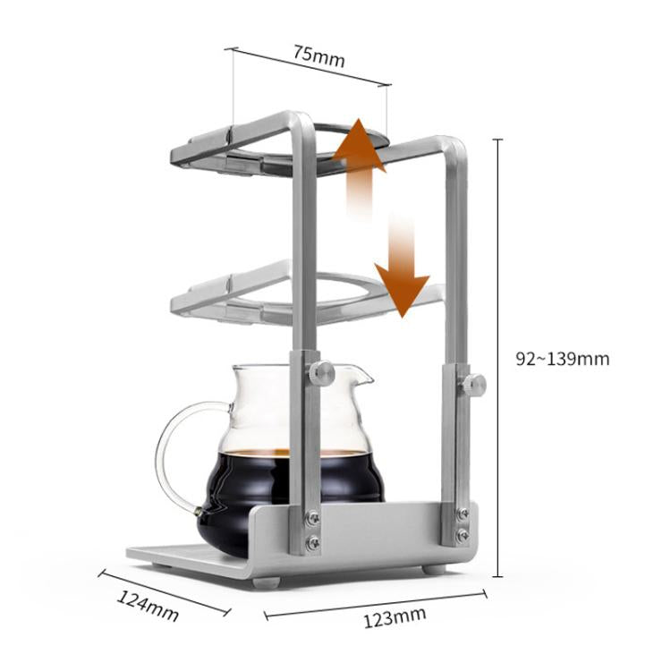 Stainless Steel Adjustable Four-Leg Non-Slip Hand-Poured Coffee Stand(Silver) by bashfashion