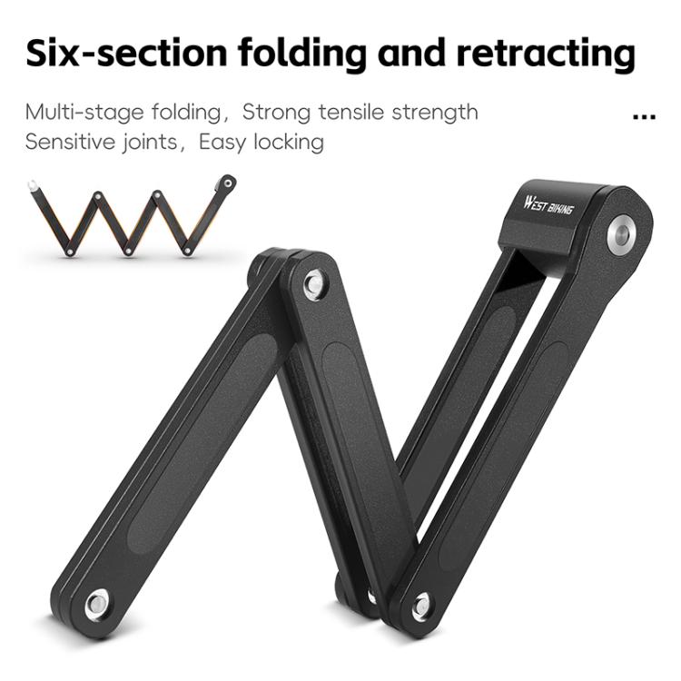 WEST BIKING Bicycle Folding Lock Anti-theft Equipment For Cycling(Black) by WEST BIKING