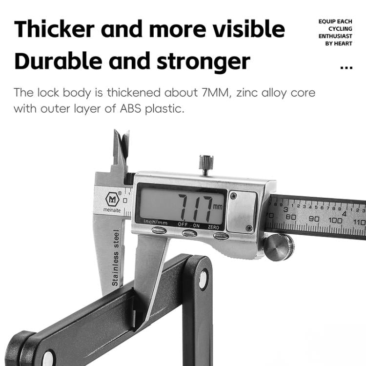 WEST BIKING Bicycle Folding Lock Anti-theft Equipment For Cycling(Black) by WEST BIKING