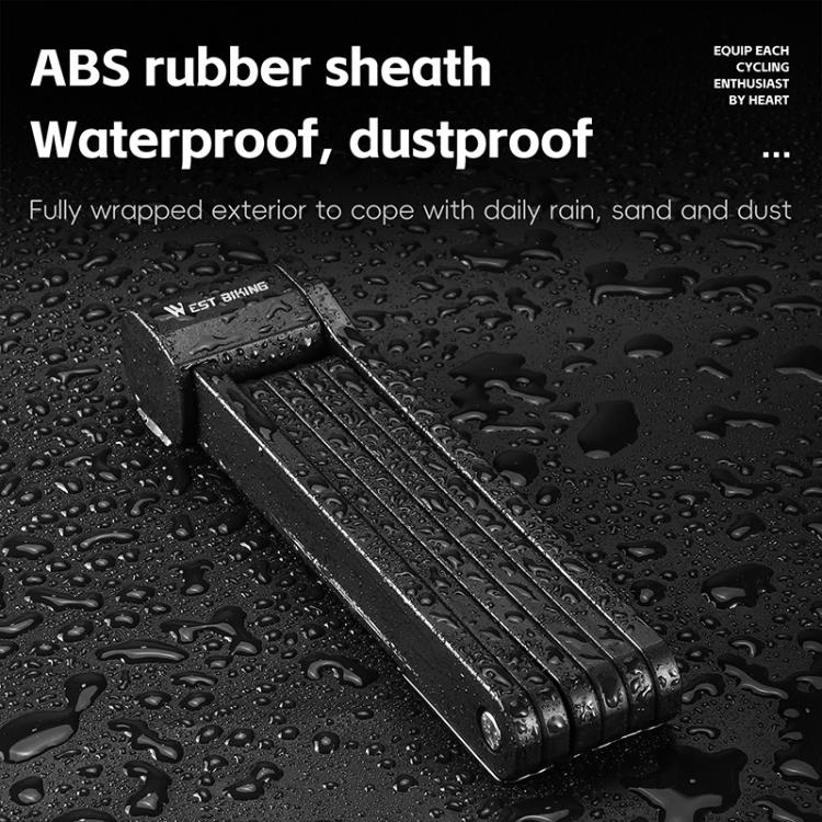 WEST BIKING Bicycle Folding Lock Anti-theft Equipment For Cycling(Black) by WEST BIKING