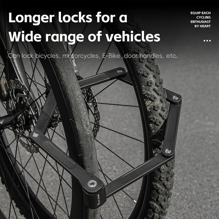 WEST BIKING Bicycle Folding Lock Anti-theft Equipment For Cycling(Black) by WEST BIKING