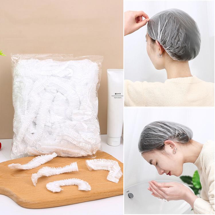 150pcs /Pack Disposable Shower Caps Waterproof Clear Hair Cap 23.5cm by bashfashion