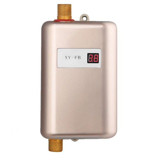 3000W Small Tankless Electric Water Heater For Kitchen Bathroom UK Plug(Gold) by bashfashion