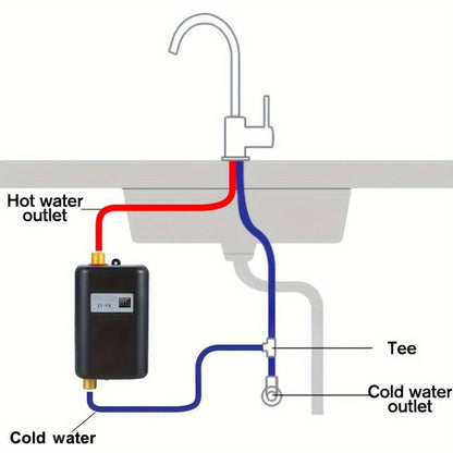 3000W Small Tankless Electric Water Heater For Kitchen Bathroom US Plug(White) by bashfashion